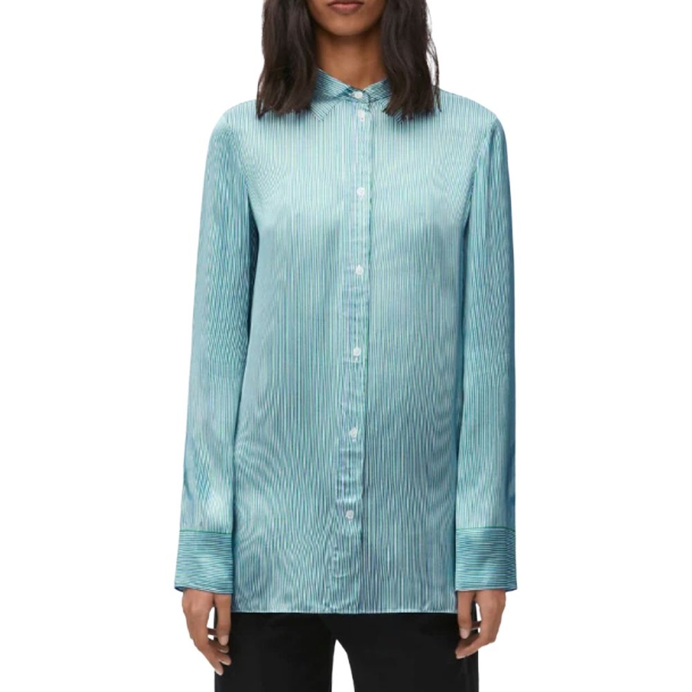 Blue Silk Pattern Shirt