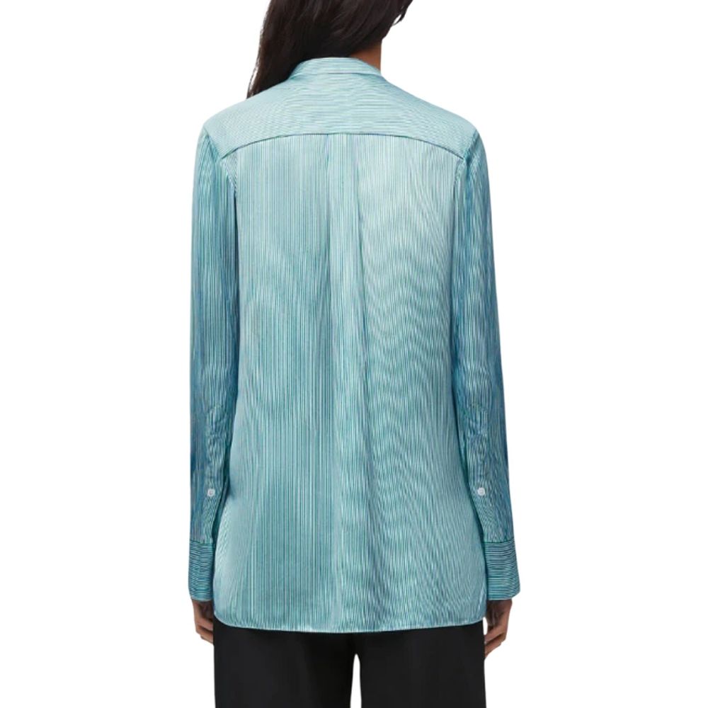 Blue Silk Pattern Shirt