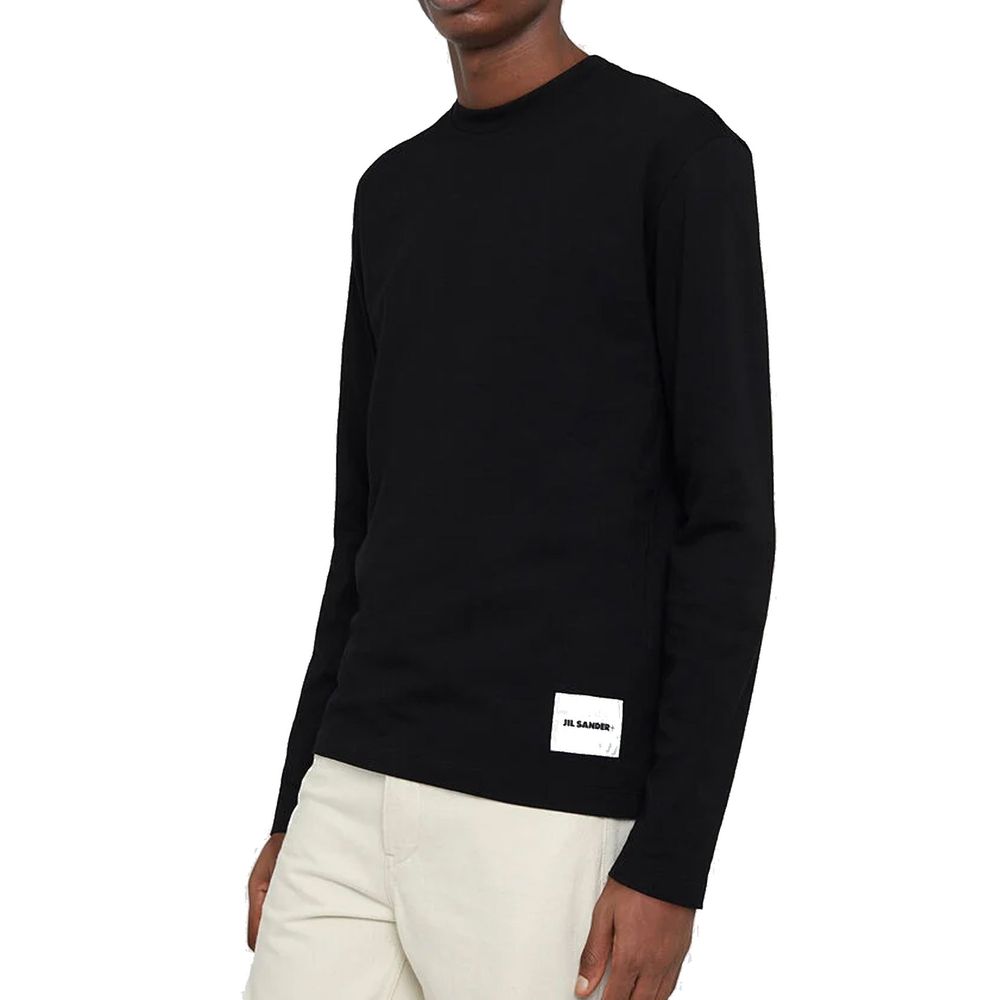 Black Cotton Long Sleeve T-Shirt