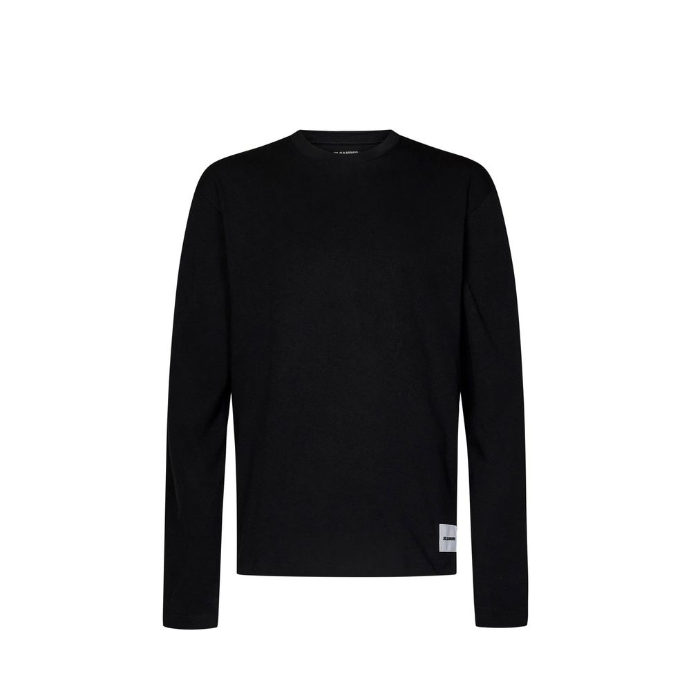 Black Cotton Long Sleeve T-Shirt