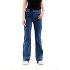 Multicolor Cotton Flared Jeans