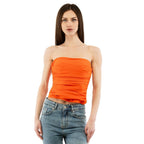 Orange Viscose Long Sleeve T-Shirt