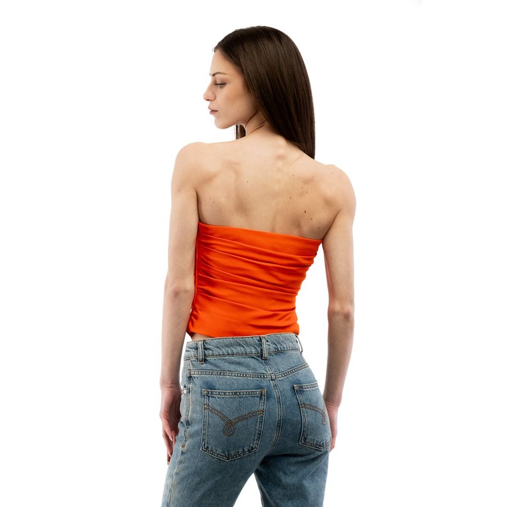 Orange Viscose Long Sleeve T-Shirt