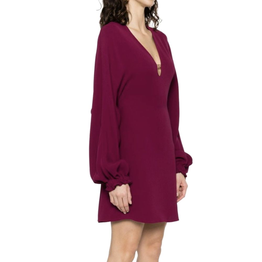 Purple Silk Casual Dress