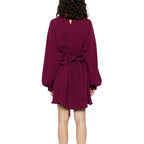 Purple Silk Casual Dress
