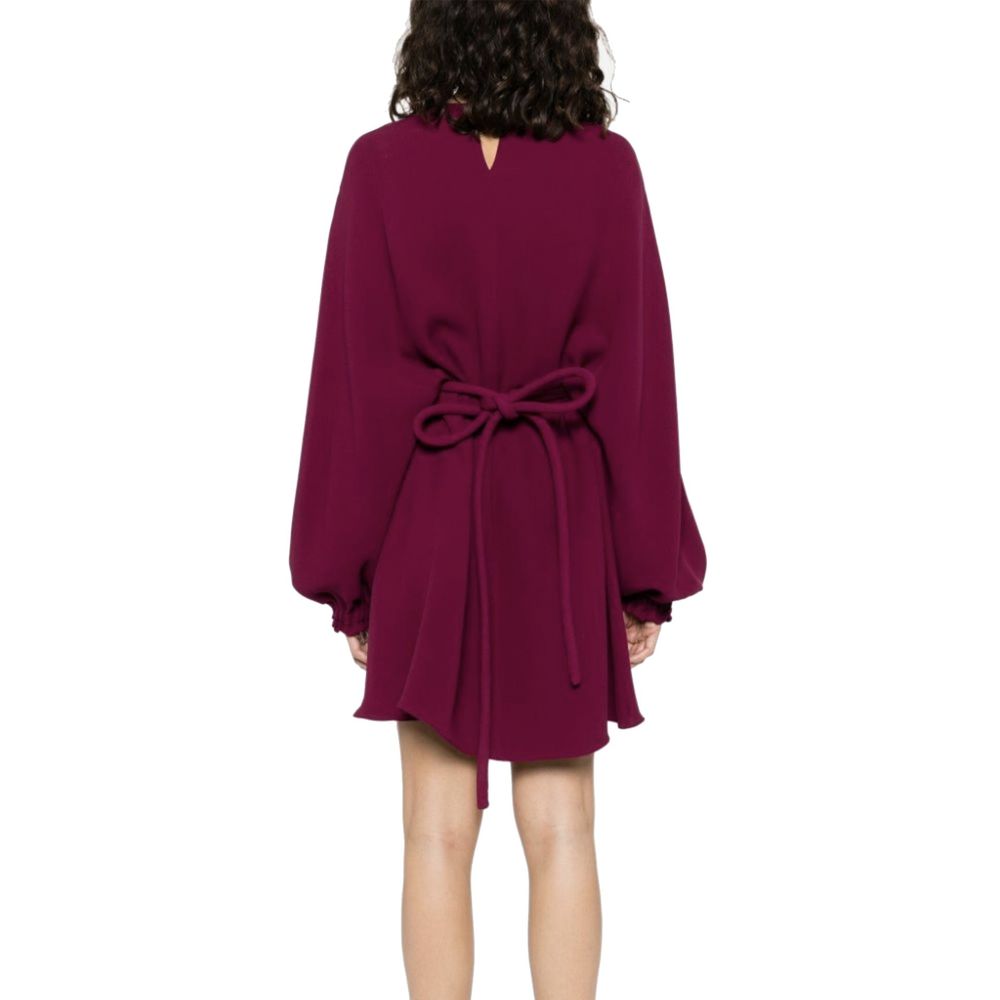 Purple Silk Casual Dress