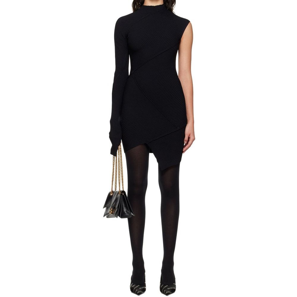 Black Polyester Casual Dress