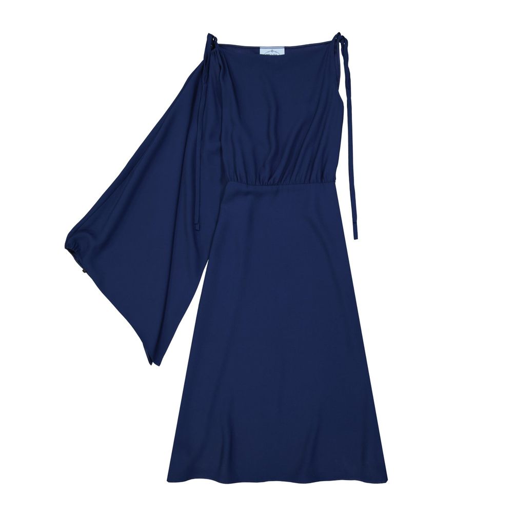 Blue Acetate Casual Dress