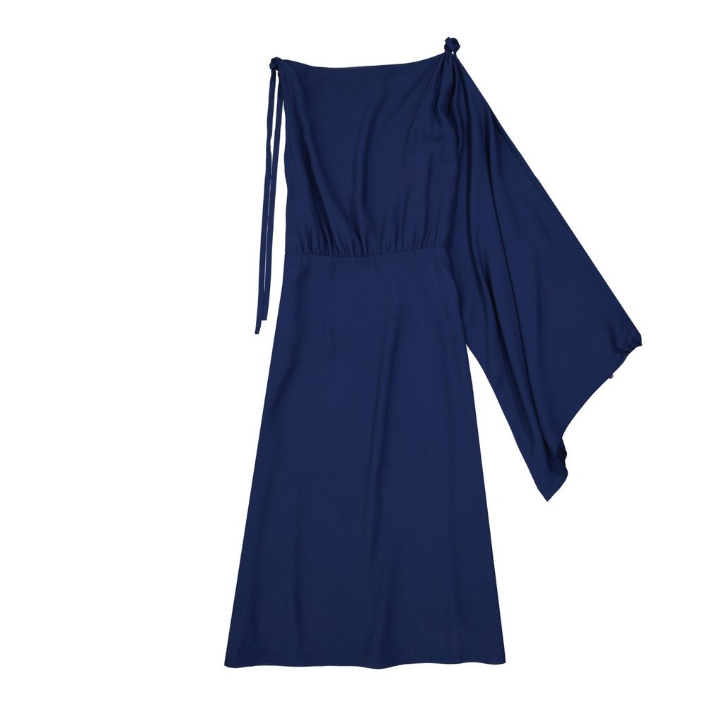 Blue Acetate Casual Dress