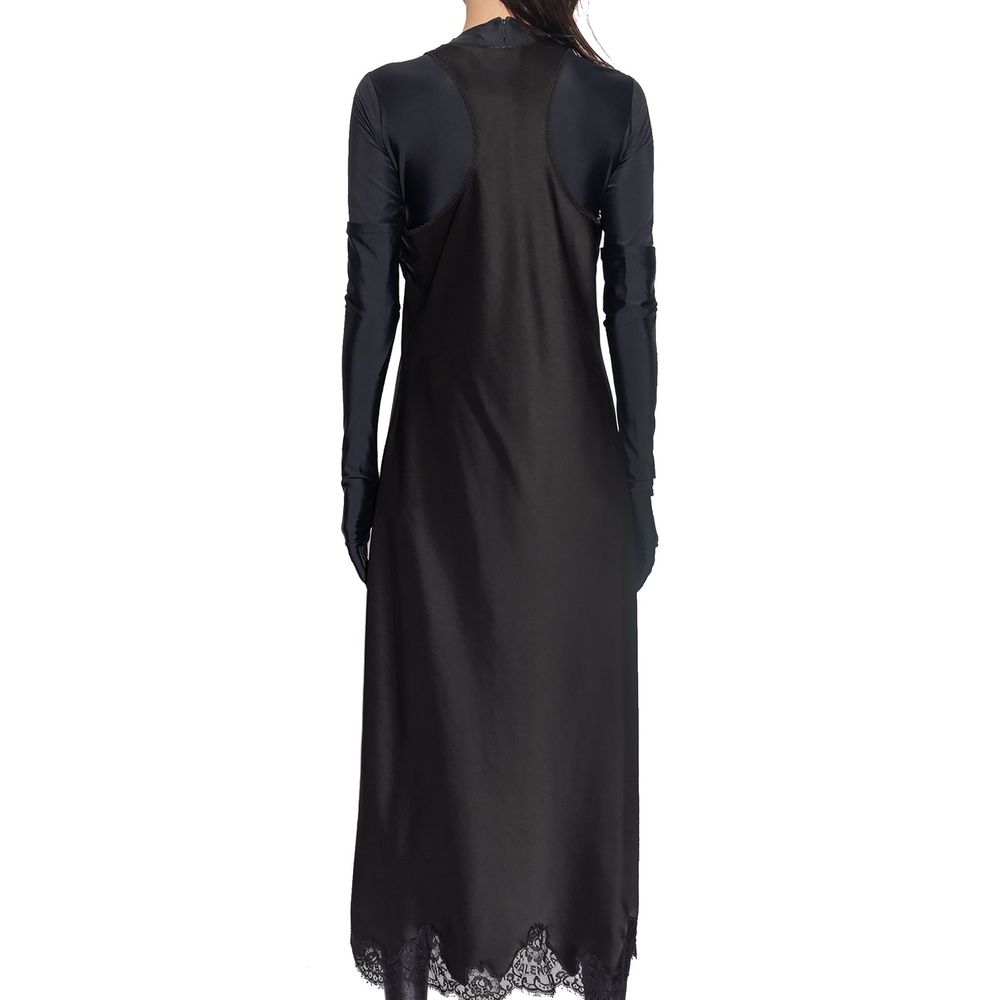 Black Acetate Casual Dress