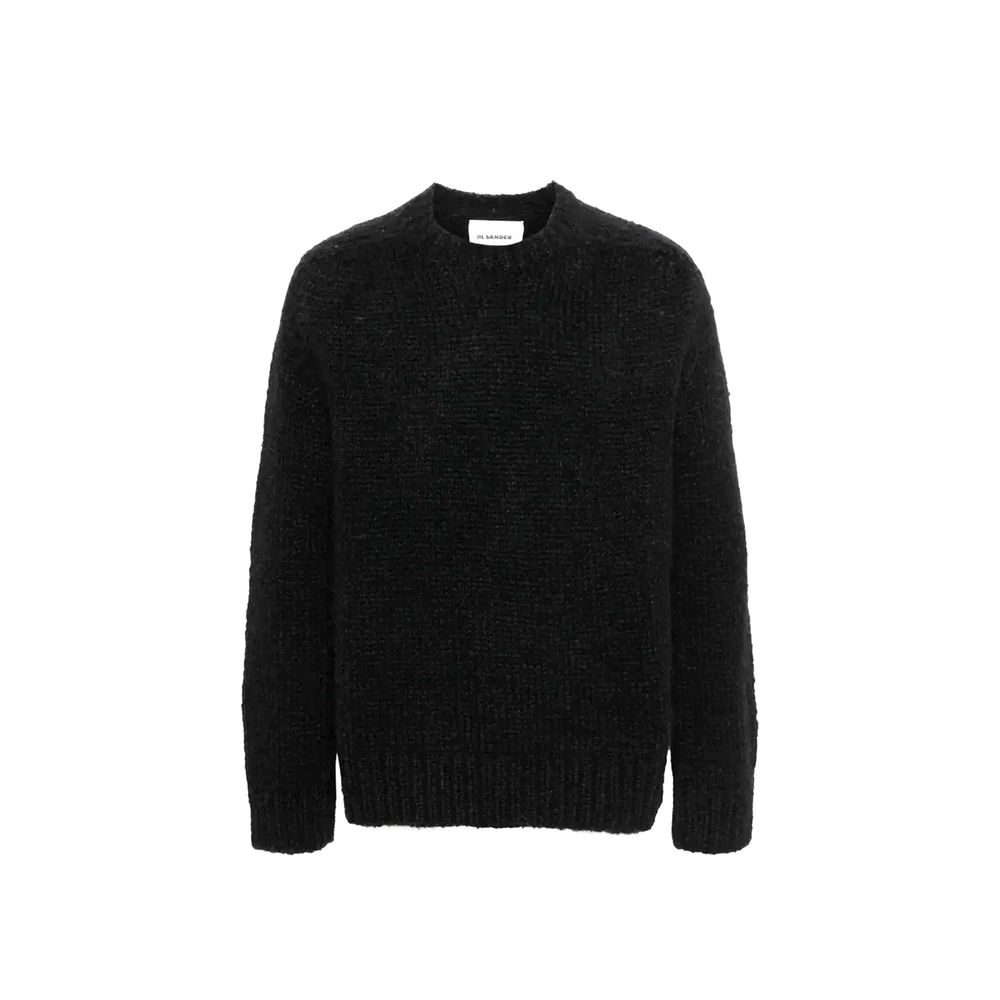 Black Alpaca Leather Sweater