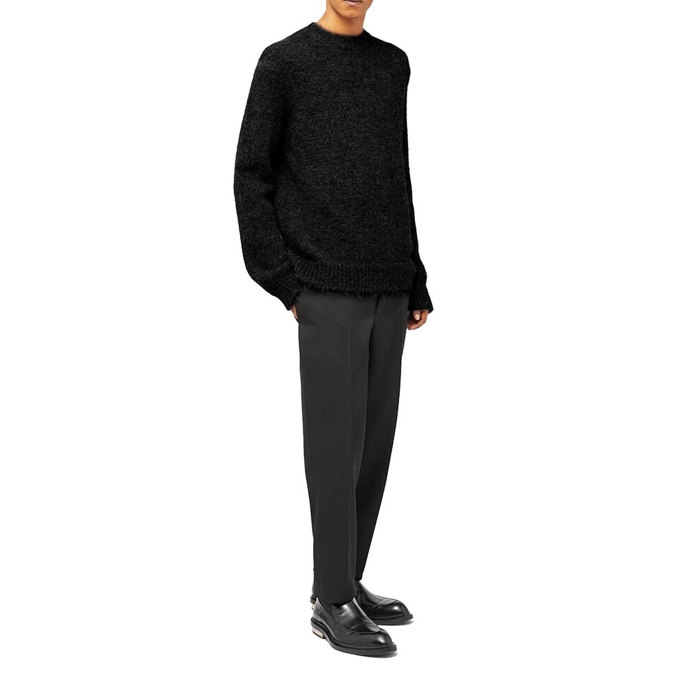 Black Alpaca Leather Sweater