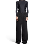 Black Wool Flared Pants