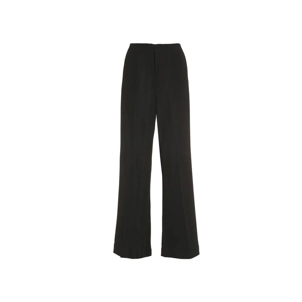Black Viscose Casual Pants