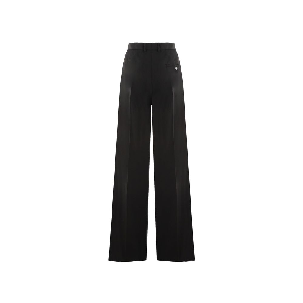 Black Wool Flared Pants