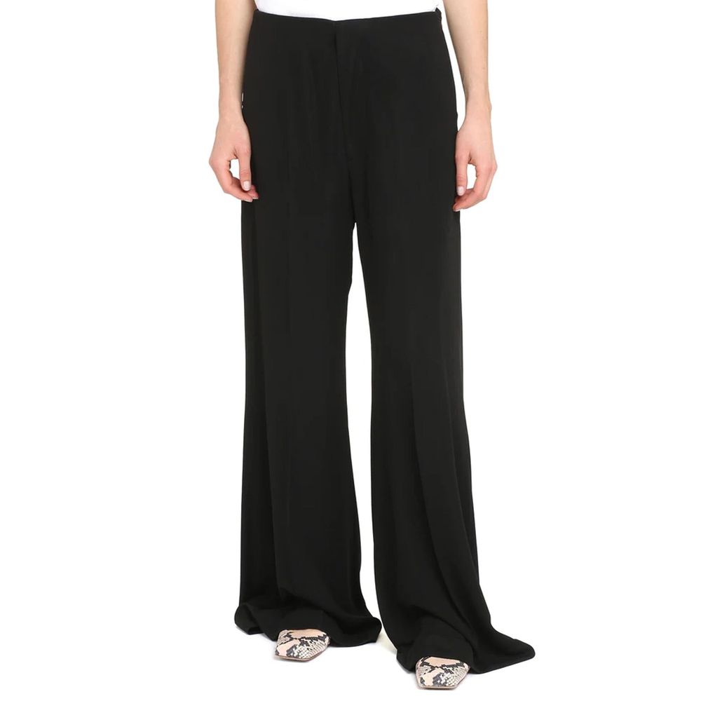 Black Viscose Casual Pants