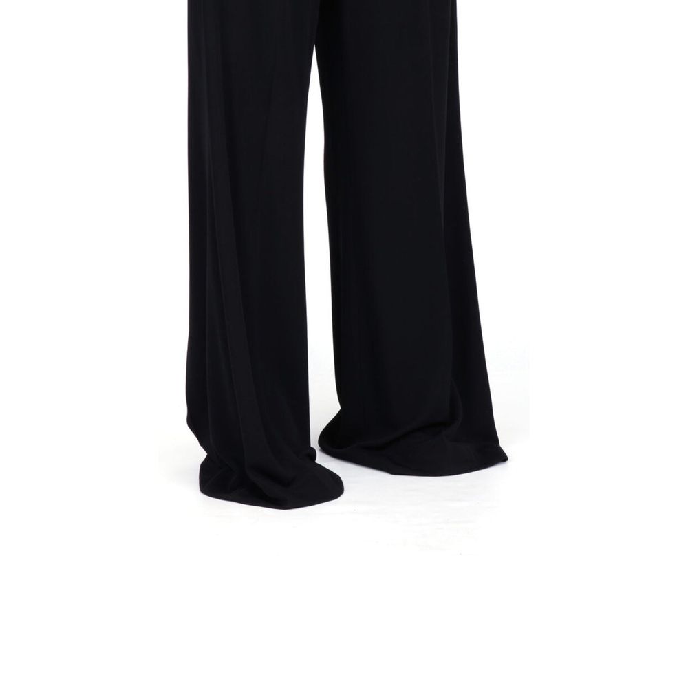 Black Viscose Casual Pants