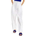 White Cotton Casual Pants