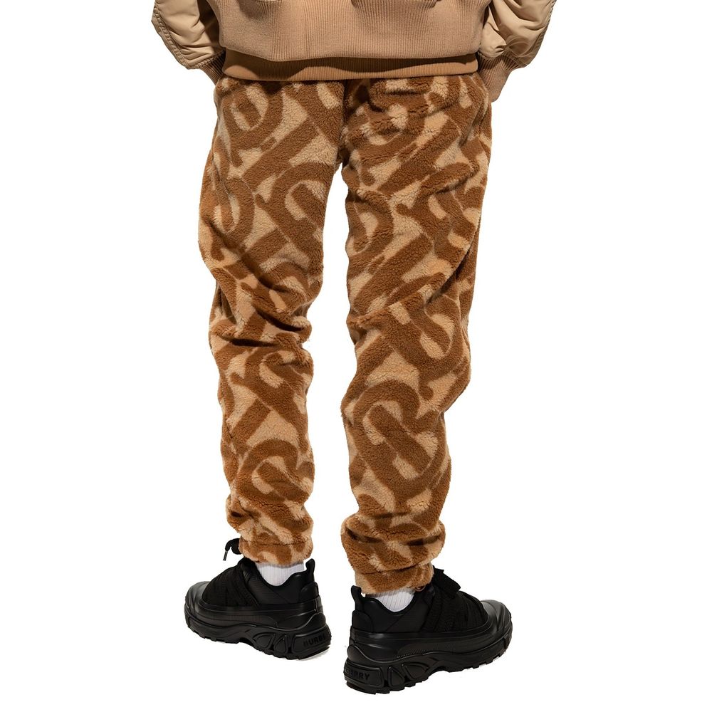 Brown Polyester Casual Pants