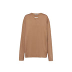 Brown Cotton Long Sleeve T-Shirt