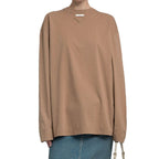 Brown Cotton Long Sleeve T-Shirt