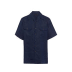 Blue Linen Shortsleeve Shirt