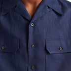 Blue Linen Shortsleeve Shirt