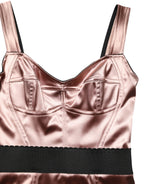 Pink Satin Sweetheart Sheath Corset Midi Dress