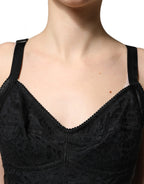 Black Floral Sheath Sleeveless Mini Dress