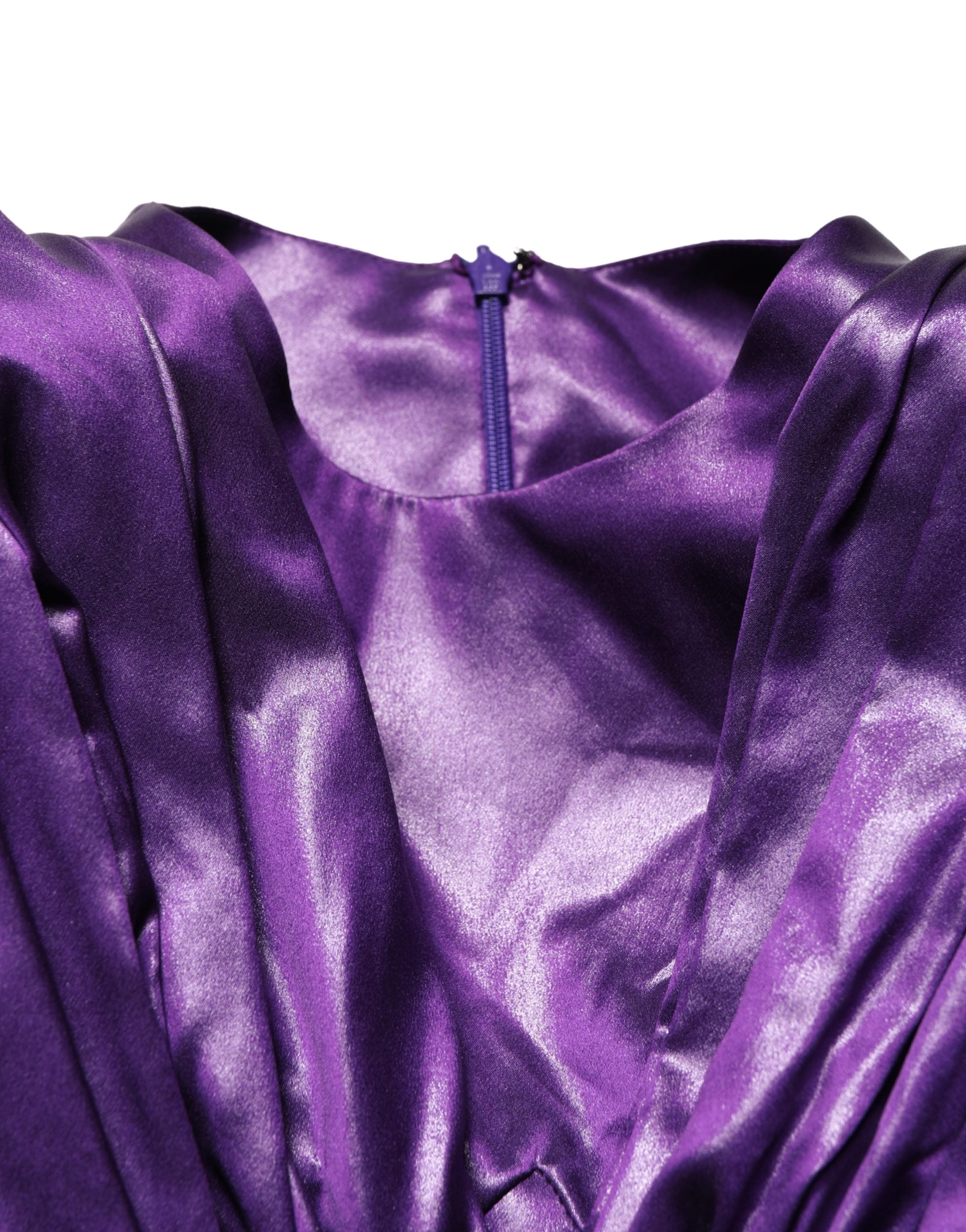 Metallic Purple Long Sleeve Cut-Out Mini Dress