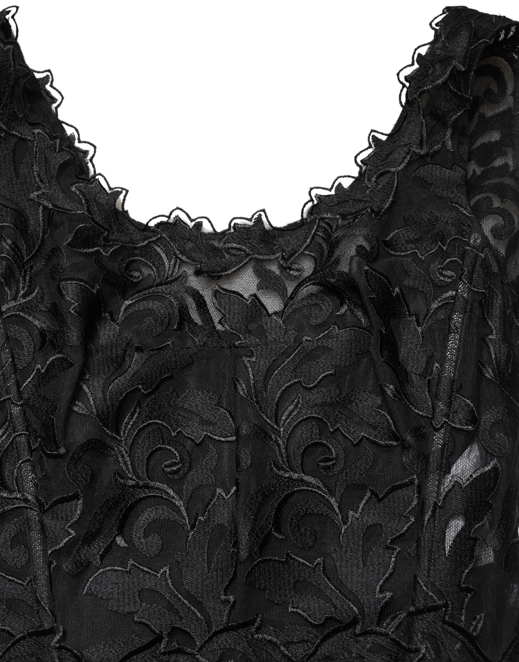 Black Lace Full Length Evening Gown Dress