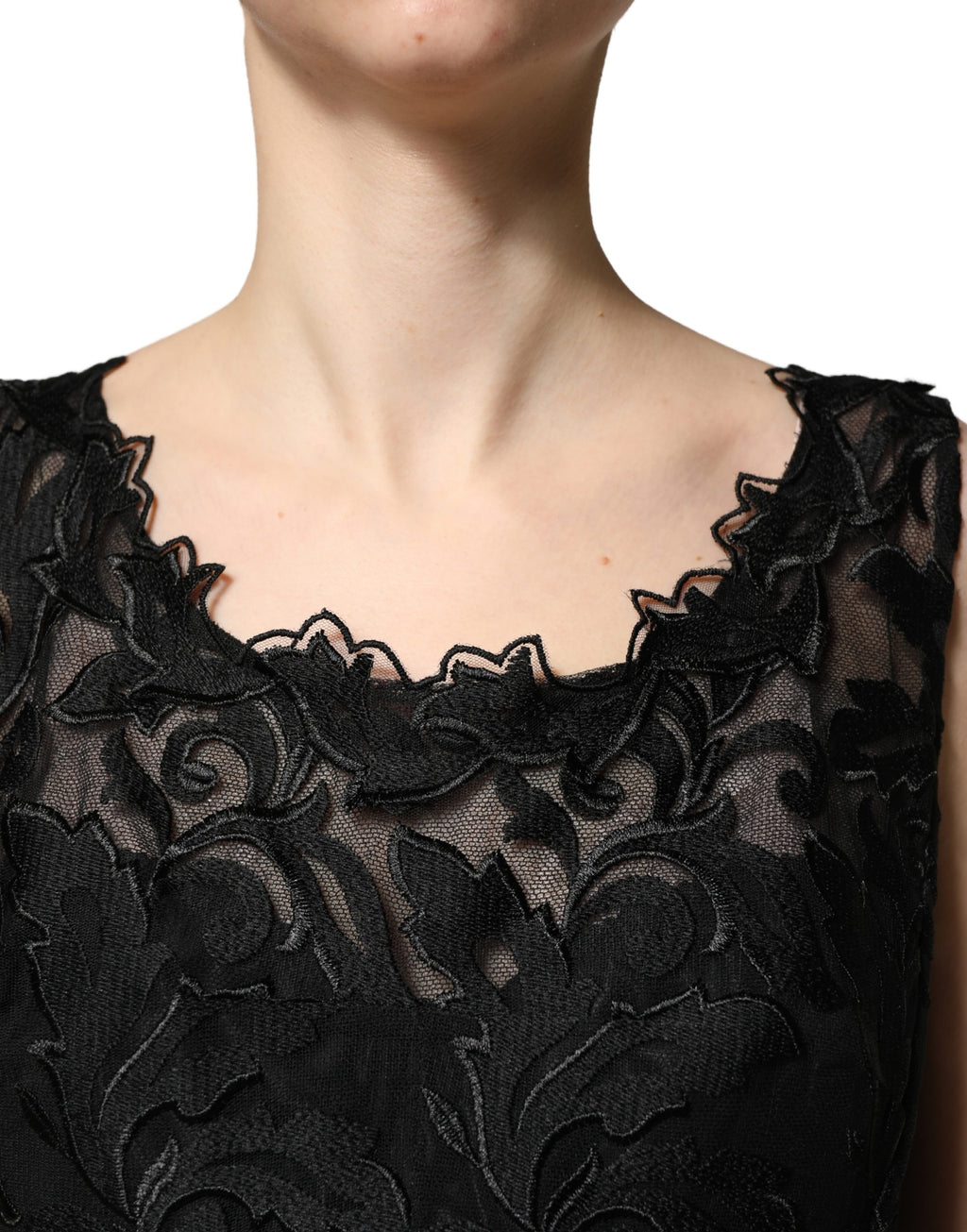 Black Lace Full Length Evening Gown Dress
