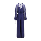 Blue Viscose Jumpsuit