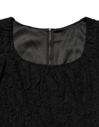 Black Lace Square Neck LongSleeve Maxi Dress