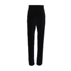 Black Cotton Casual Pants