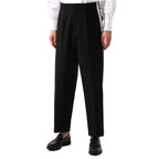 Black Cotton Casual Pants