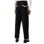 Black Cotton Casual Pants