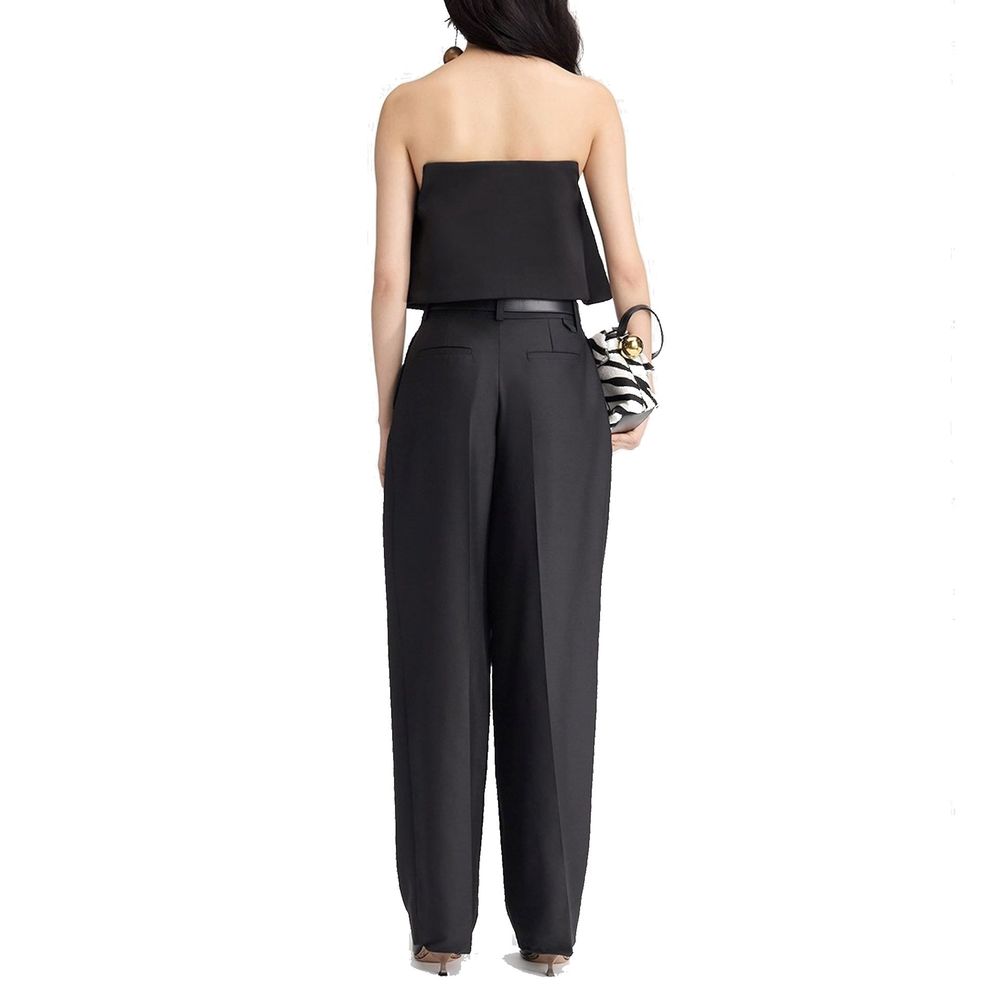 Black Silk Flared Pants