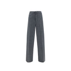Gray Wool Casual Pants