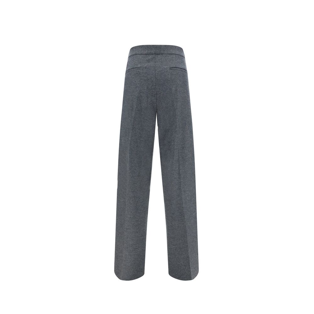 Gray Wool Casual Pants