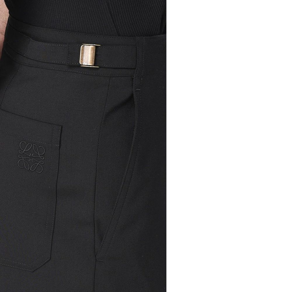 Black Wool Casual Pants