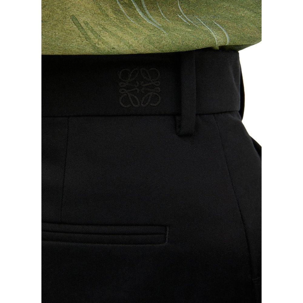 Black Cotton Casual Pants