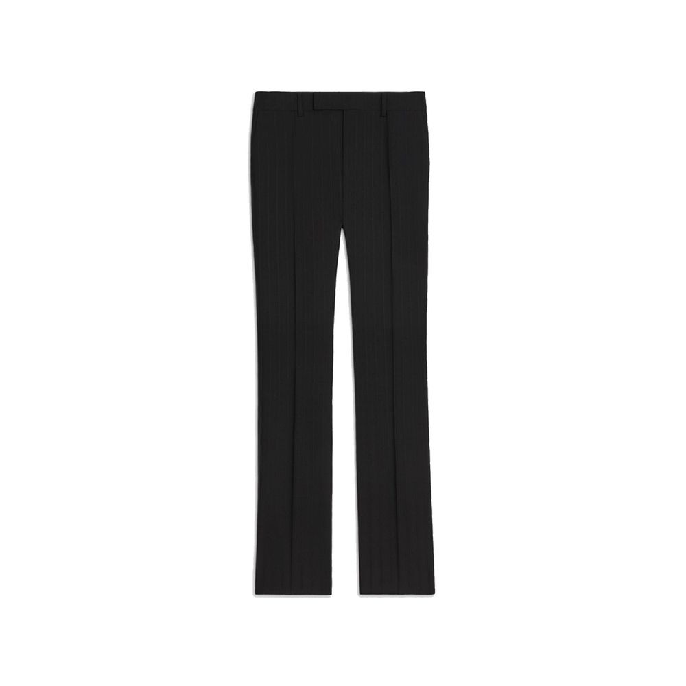 Black Wool Flared Pants