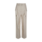 Beige Cotton Cargo Pants