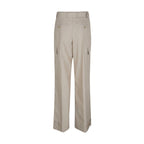 Beige Cotton Cargo Pants