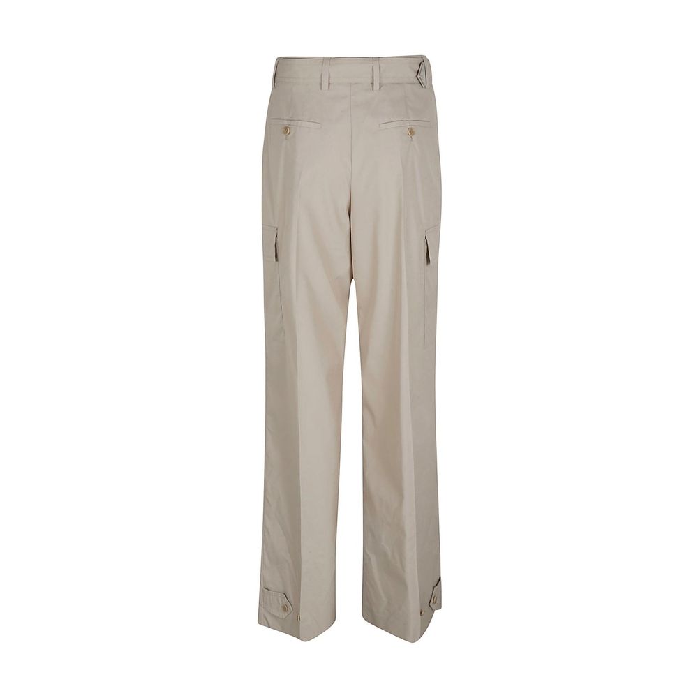 Beige Cotton Cargo Pants