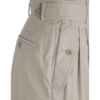 Beige Cotton Cargo Pants