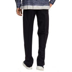 Blue Cotton Casual Pants