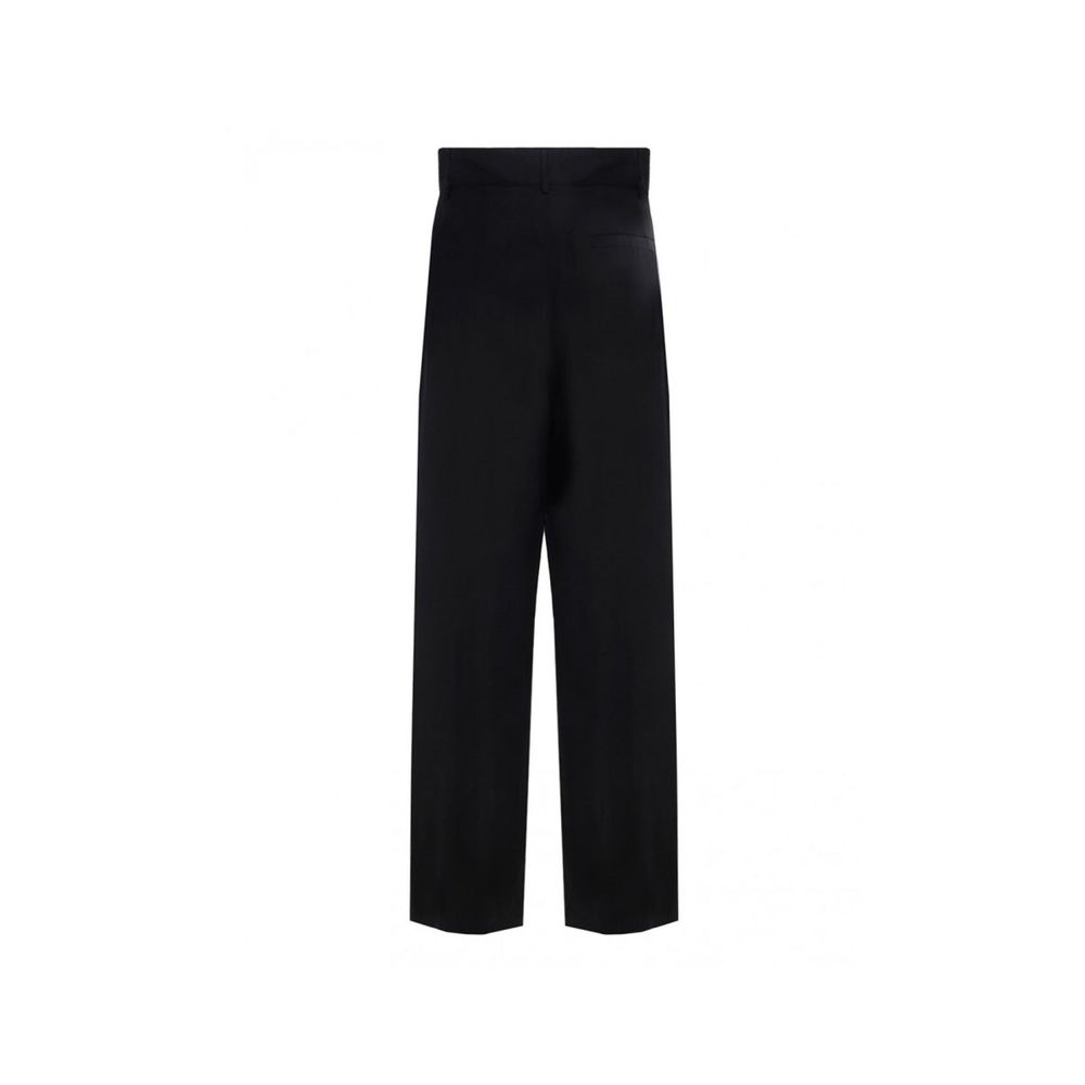 Black Silk Casual Pants