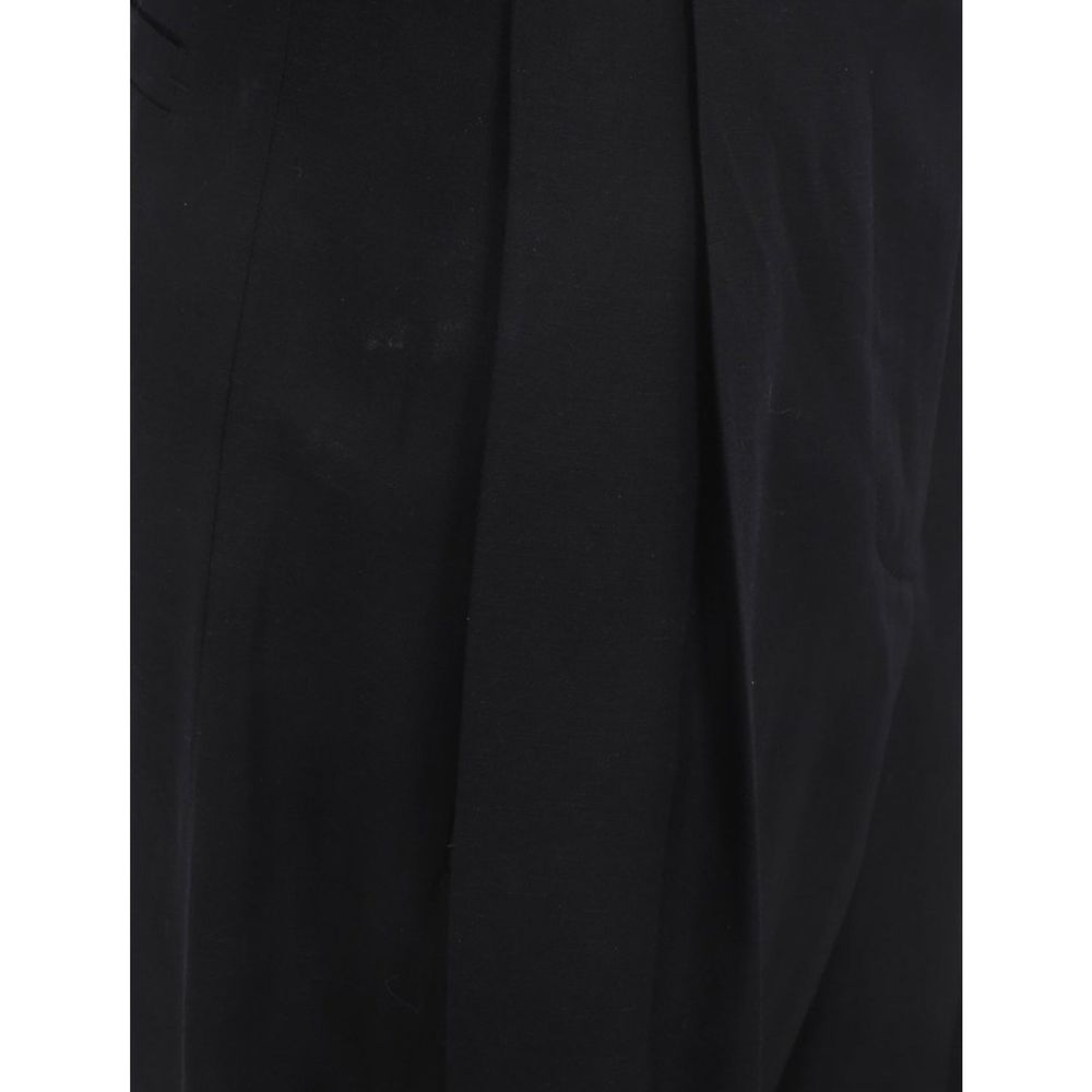 Black Silk Casual Pants